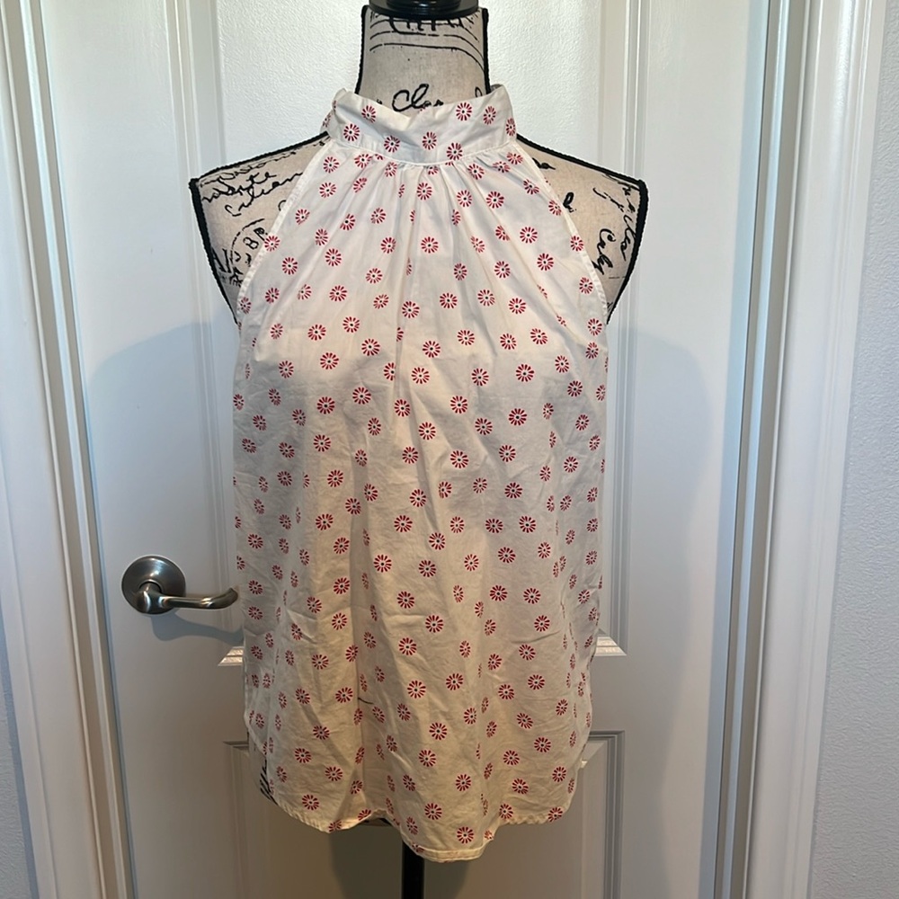 J. Crew High Neck Printed Top